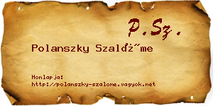 Polanszky Szalóme névjegykártya